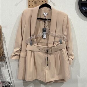 Gianni Bini Beige Blazer and Shorts Set